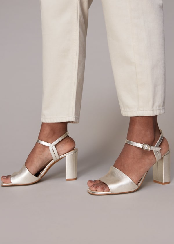 Silver Lilley High Block Heel Sandal