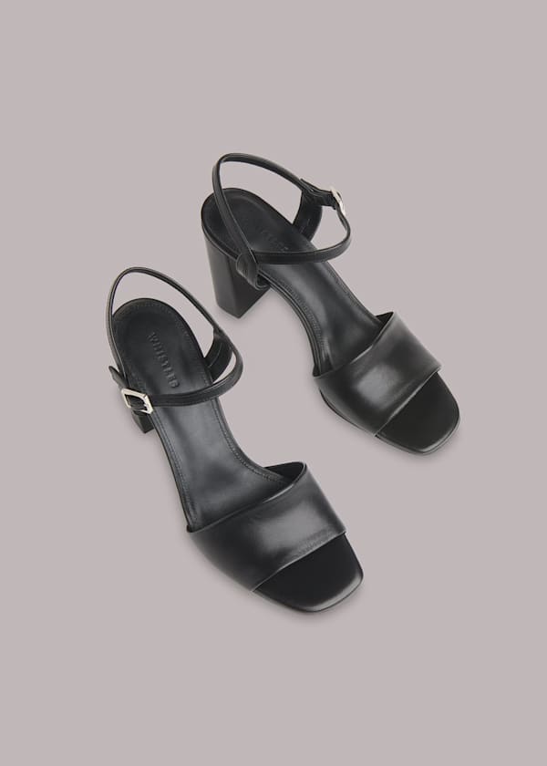 Black Lilley High Block Heel Sandal
