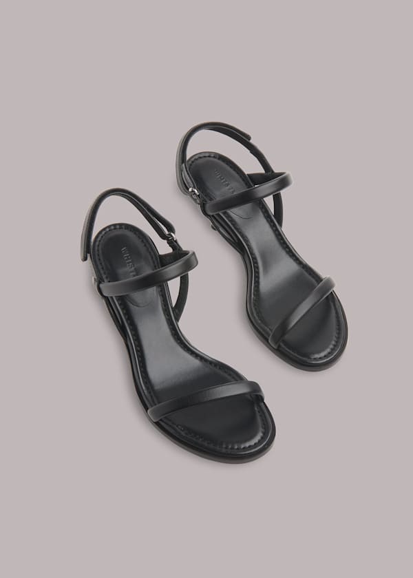 Black Melany Tubular Heeled Sandal