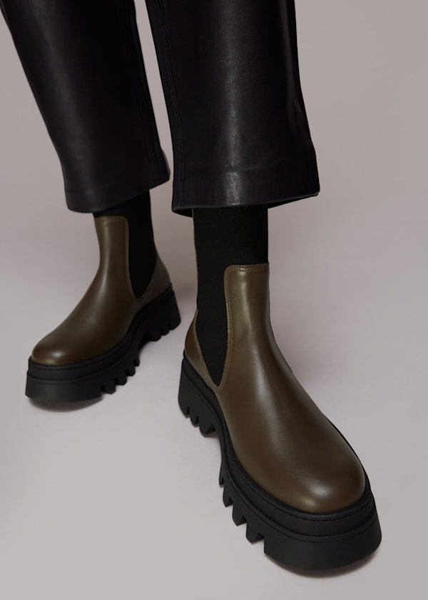 Khaki Hatton Chunky Chelsea Boot