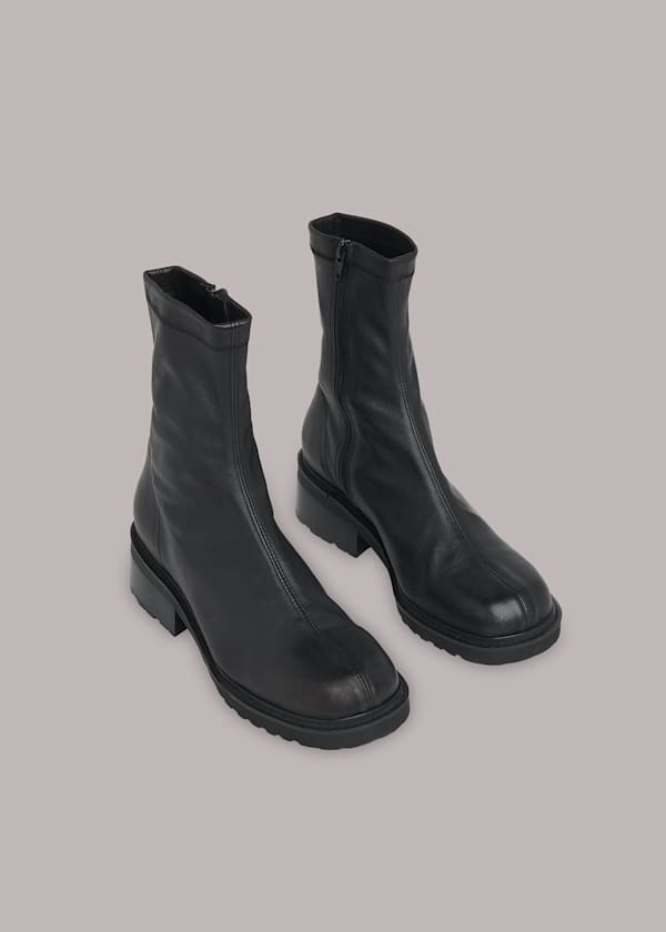 Black Paige Stretch Sock Boot