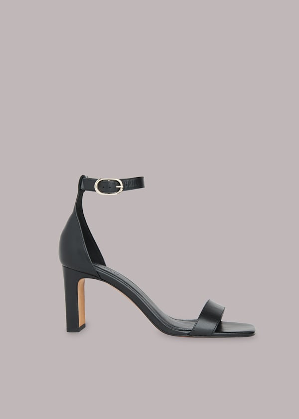 Black Lena Heeled Sandal