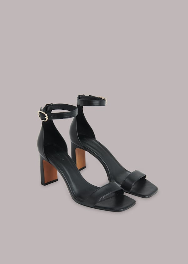 Black Lena Heeled Sandal