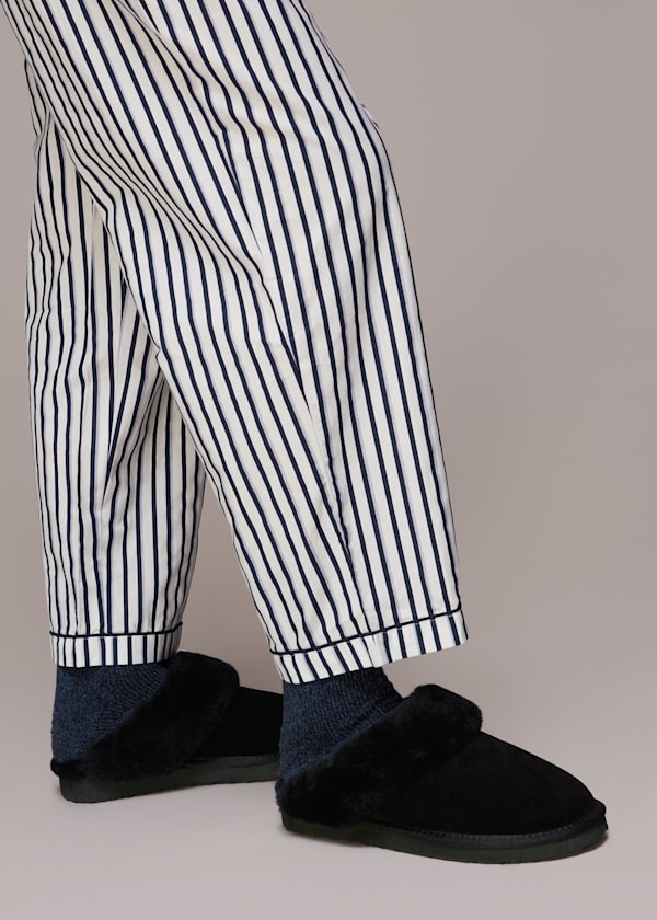 Black Emilia Cuff Slipper