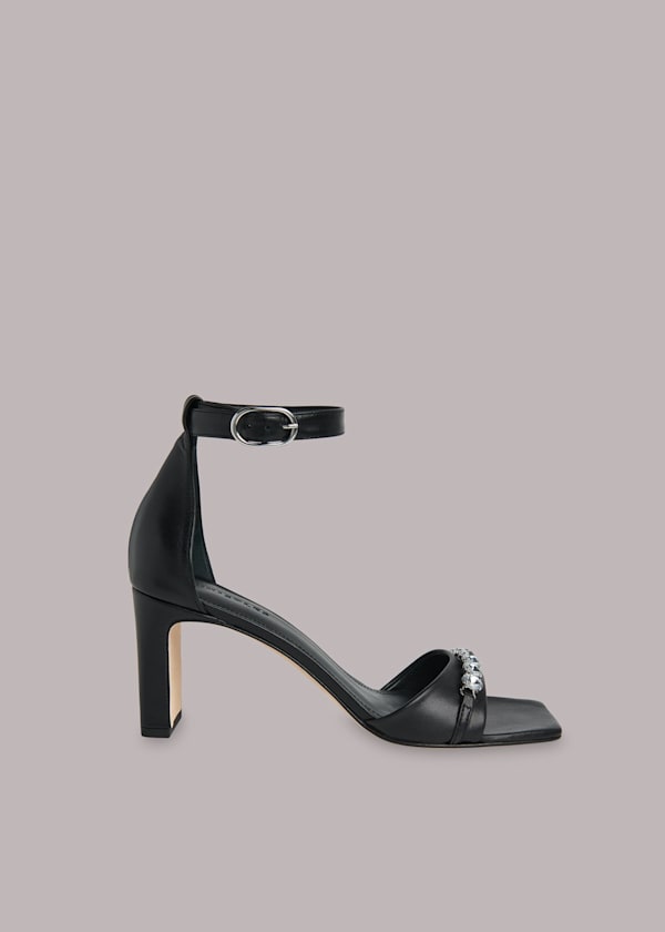 Black Alsie Jewelled Evening Heel