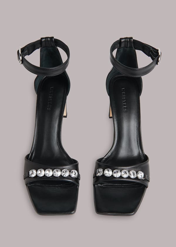 Black Alsie Jewelled Evening Heel