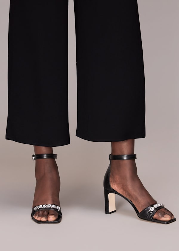 Black Alsie Jewelled Evening Heel