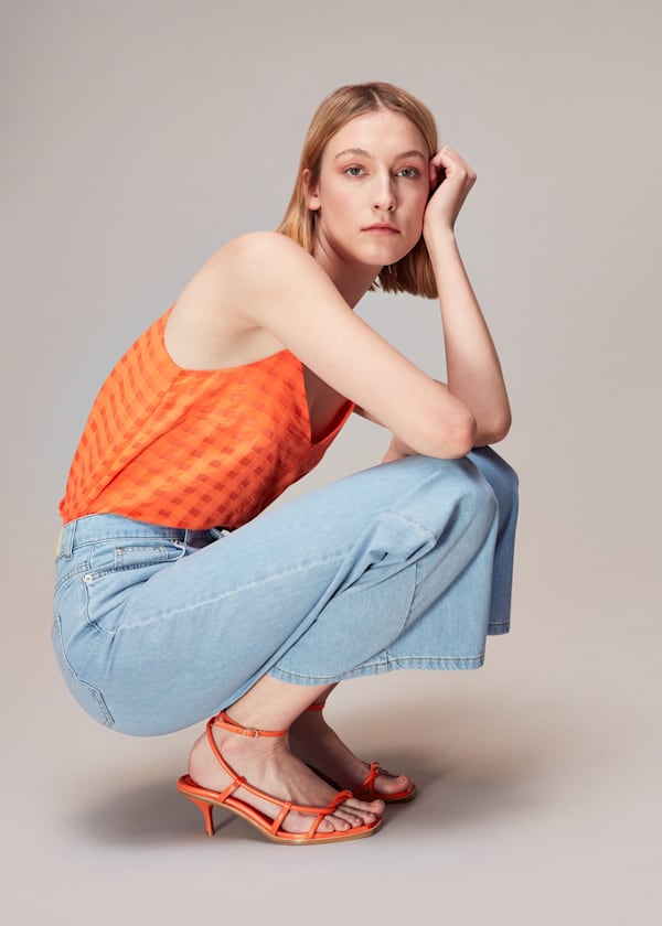 Orange Mollie Twist Front Sandal