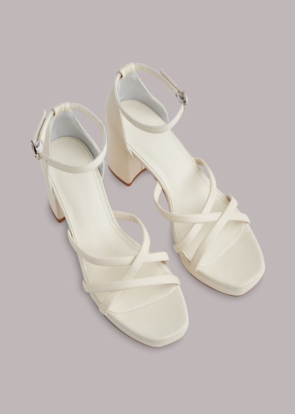 Beige Selene Platform Heeled Sandal