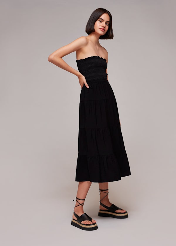 Black Lia Raffia Platform Sandal