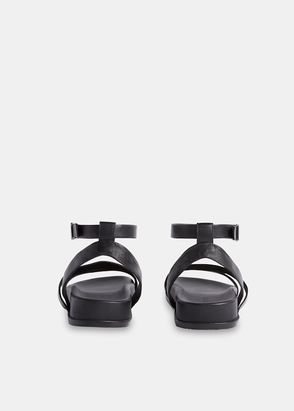 Black Gaia Asymmetric Strappy Sandal