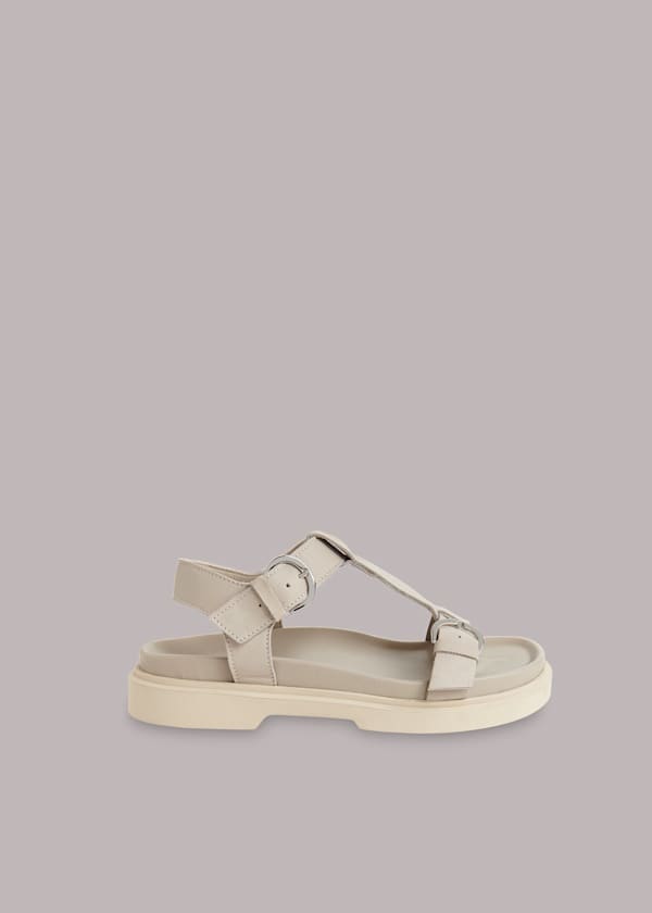 Neutral Porto Double Buckle Sandal