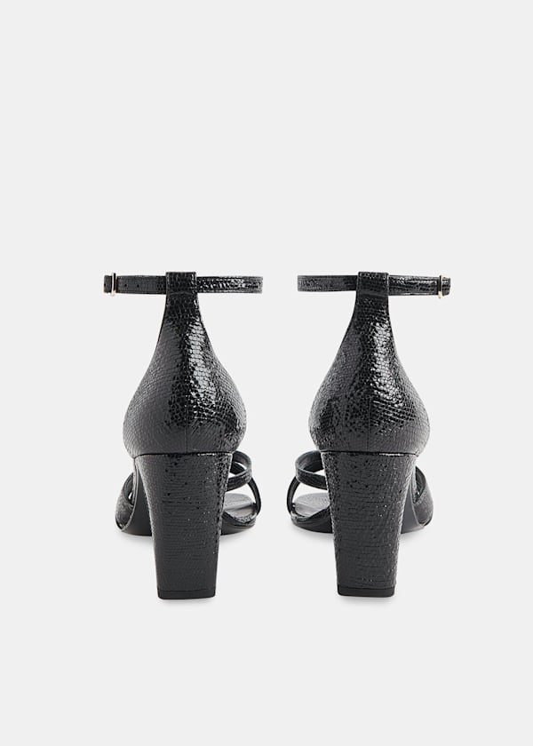 Black Hailey Strappy Heeled Sandal