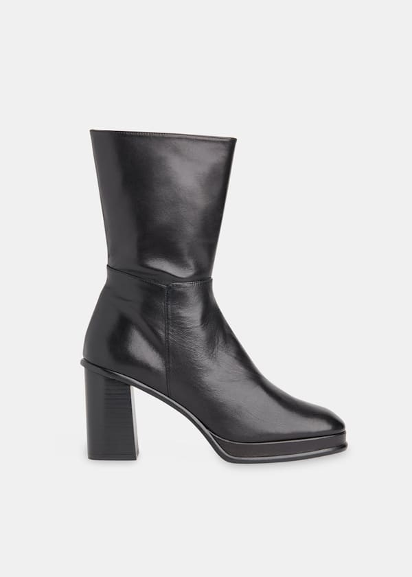 Black Clara Platform Heeled Boot