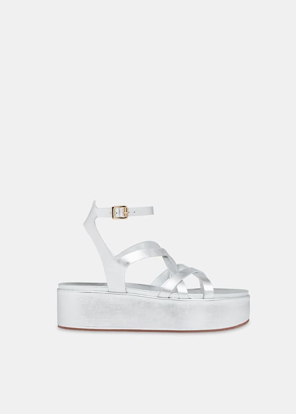 Silver Yola Strappy Platform Sandal