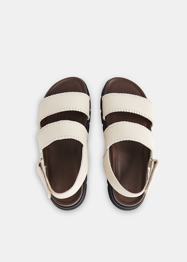 Ivory Ruben Whipstitch Velcro Sandal