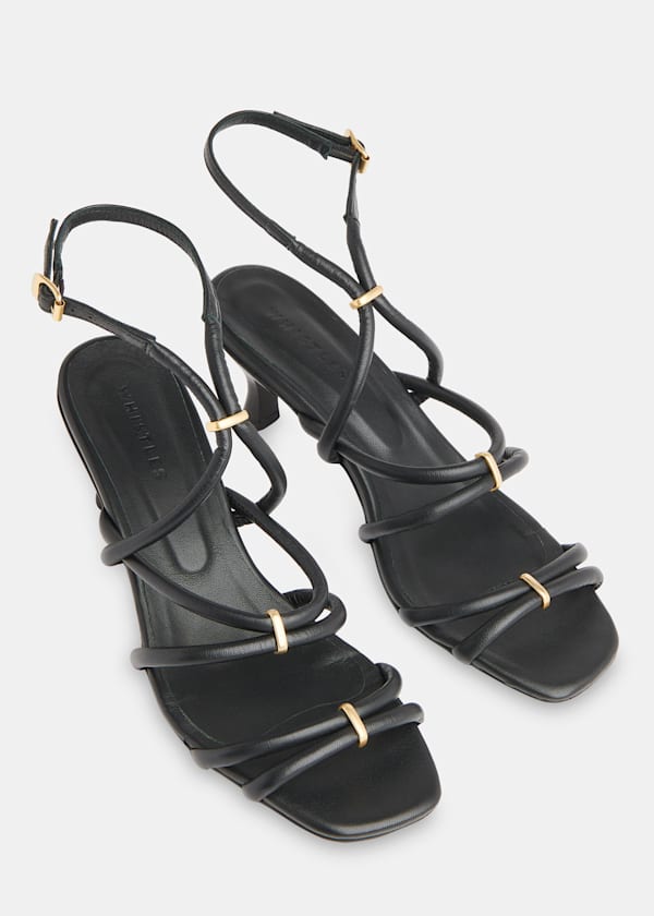 Black Niomie Tubular Heeled Sandal