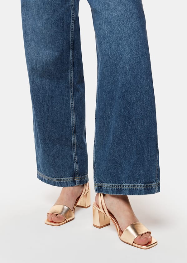 Gold Eden Block Heel Sandal