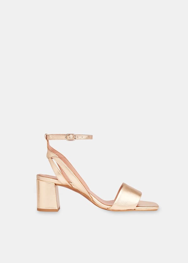 Gold Eden Block Heel Sandal