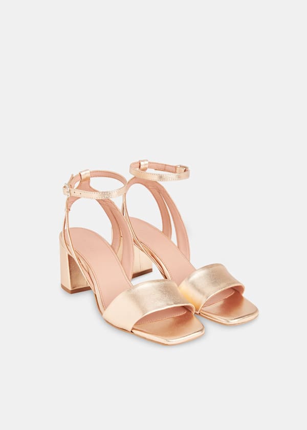 Gold Eden Block Heel Sandal