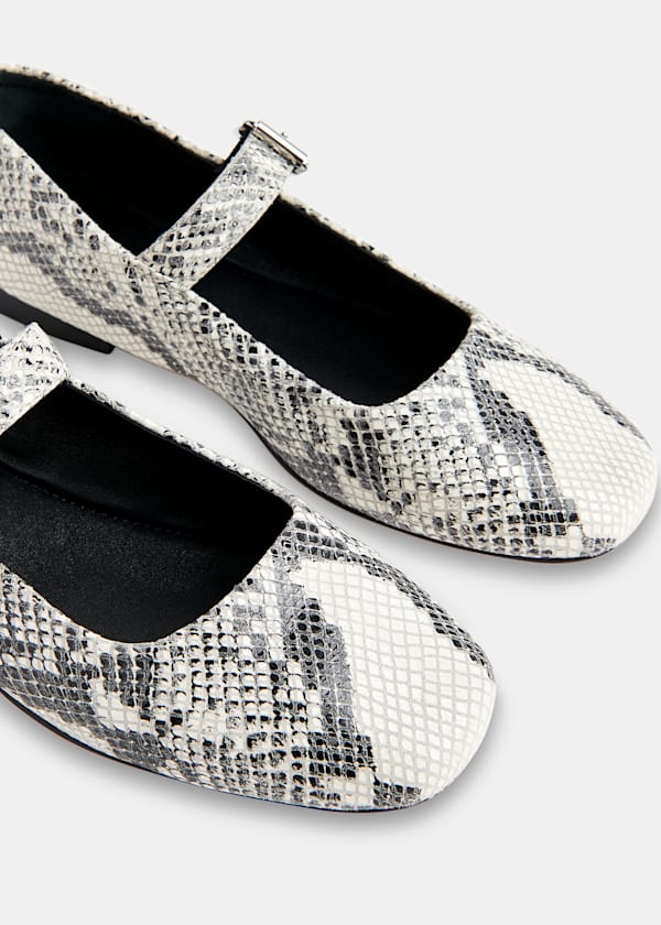 Black Elba Snake Ballet Pump