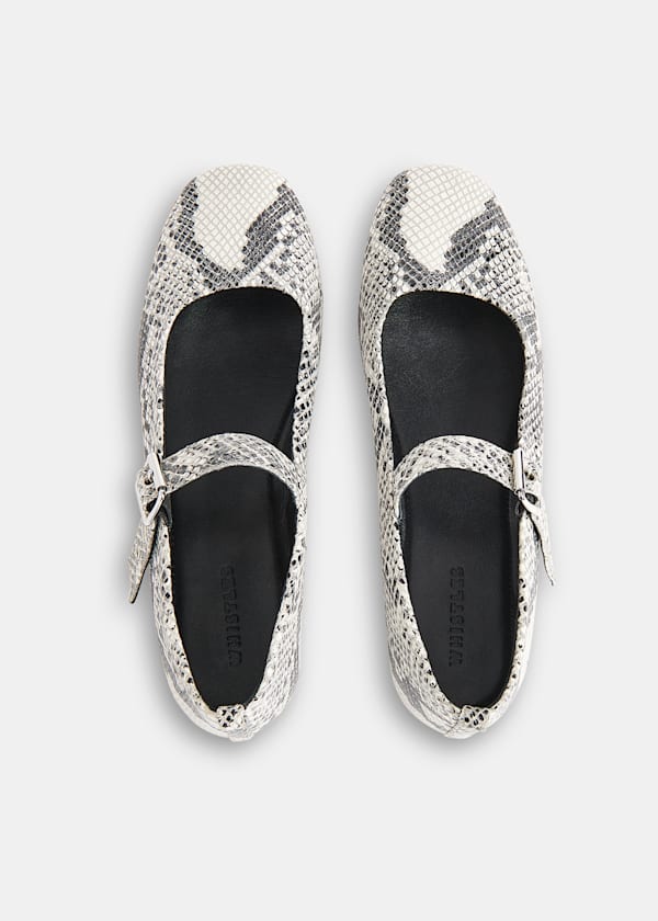 Black Elba Snake Ballet Pump