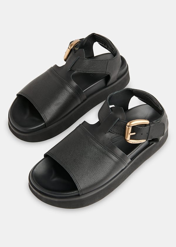 Black Khai Chunky Buckle Sandal