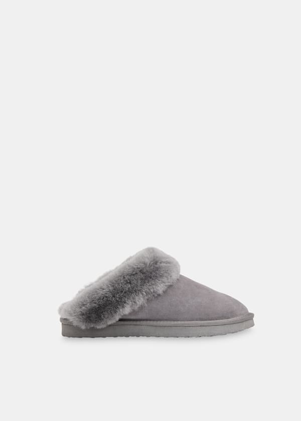 Grey Emilia Cuff Slipper