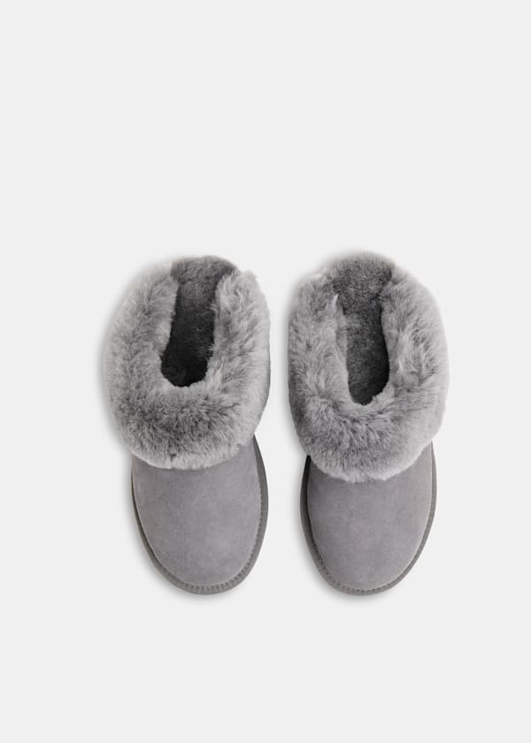 Grey Emilia Cuff Slipper