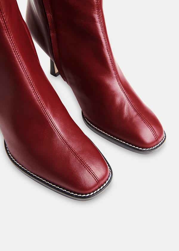 Red Nettie Stitch Detail Boot