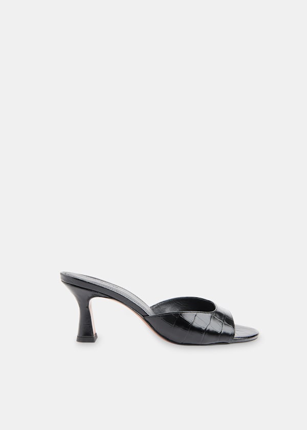 Black Pia Slip On Mule