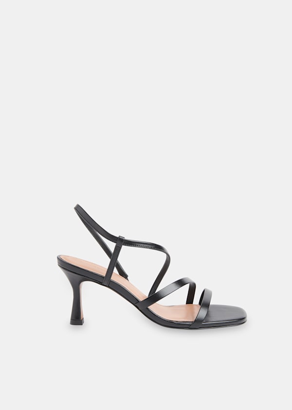 Black Tenley Strappy Heeled Sandal