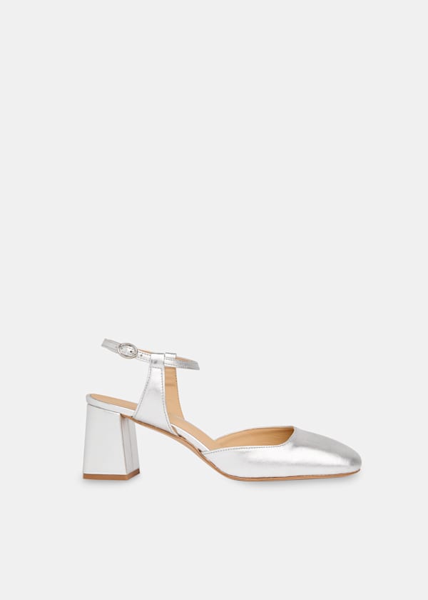 Silver Matilda Block Heel Shoe