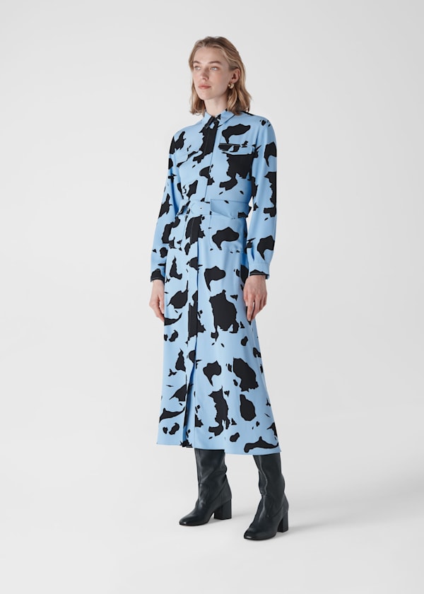 Cow Print Military Dress