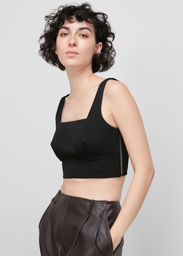 Black Twill Tailored Bralette
