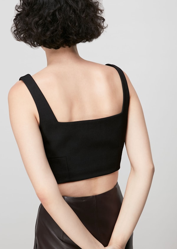 Black Twill Tailored Bralette