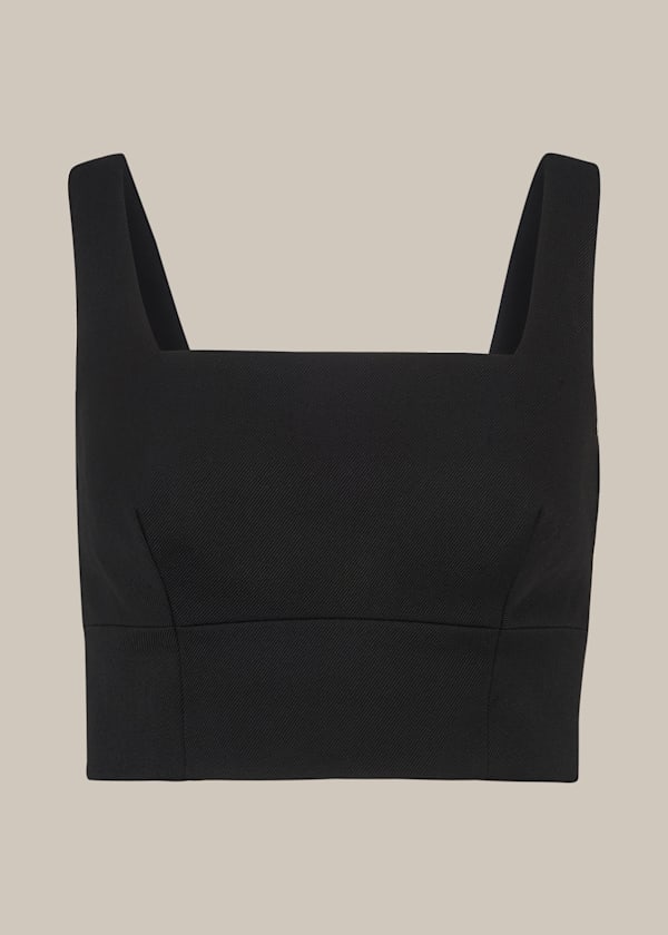 Black Twill Tailored Bralette
