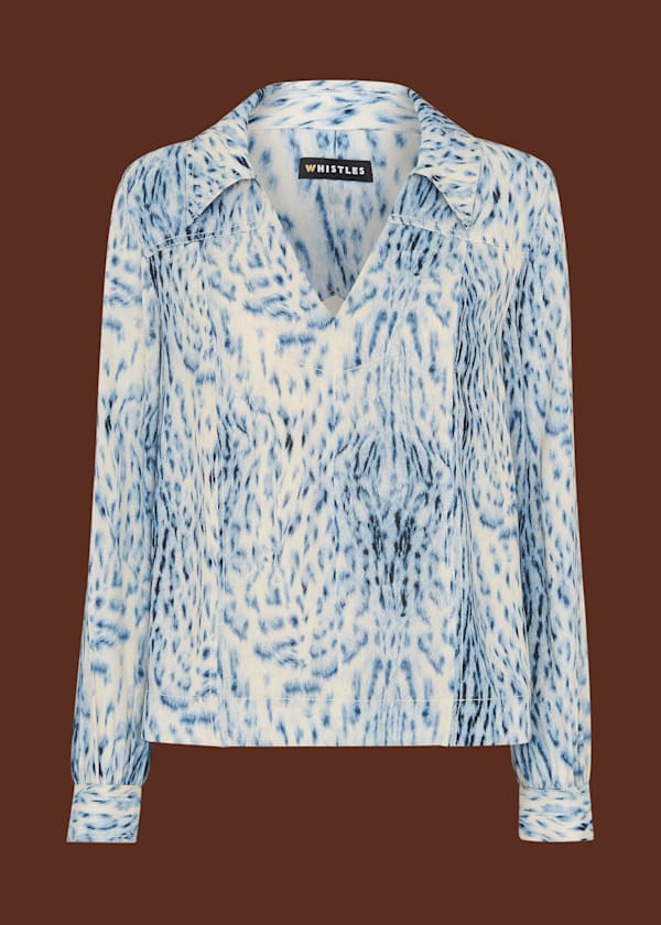 Blue Brushed Animal Shirt