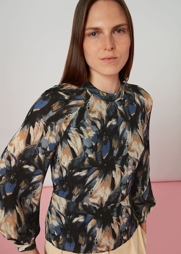 Multicolour Storm Floral Silk Blouse