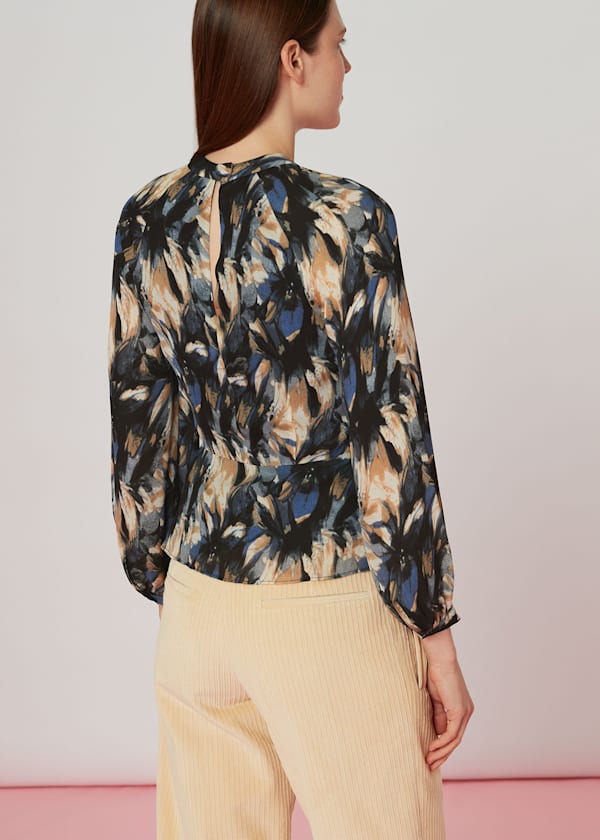 Multicolour Storm Floral Silk Blouse