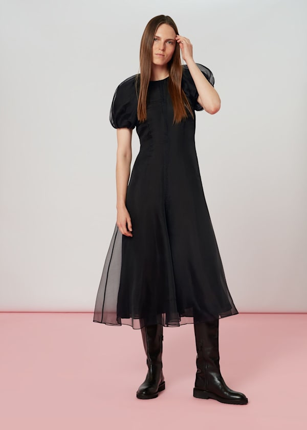 Organza Puff Sleeve Dress