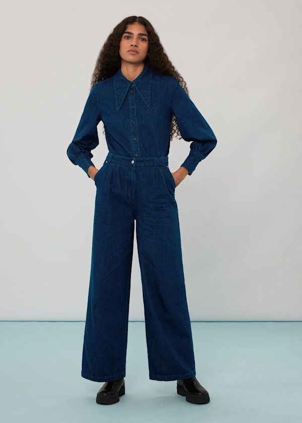 Nino Denim Wide Leg Trouser