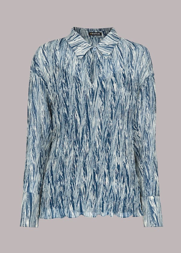 Marble Stripe Plisse Shirt