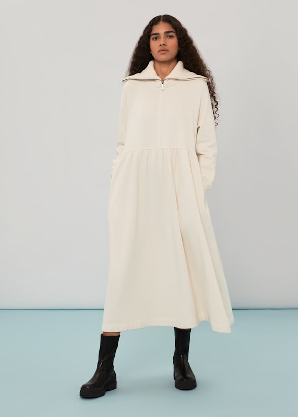 Ivory Lili Zip Sweatshirt Dress