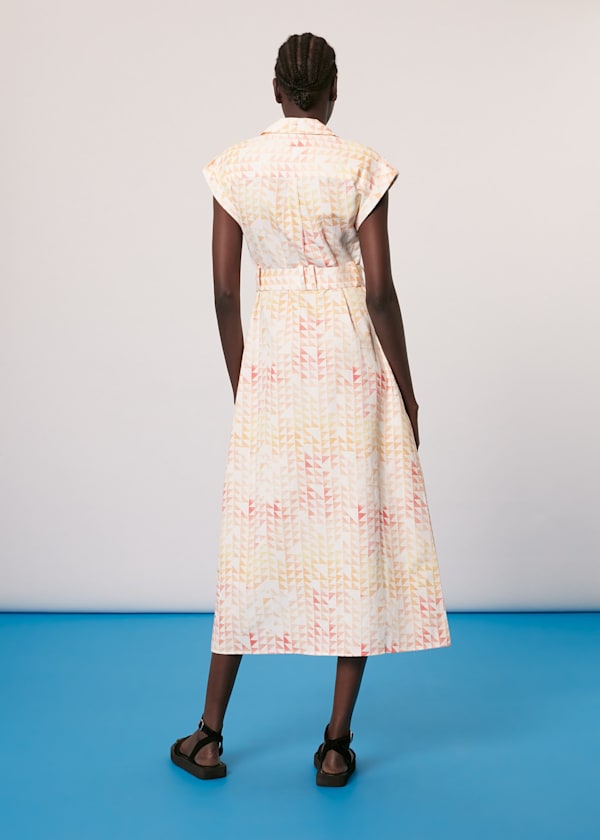 Multicolour Hexagon Print Midi Dress