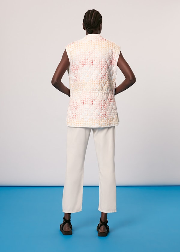 Multicolour Hexagon Print Gilet