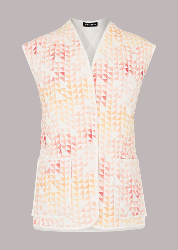 Multicolour Hexagon Print Gilet
