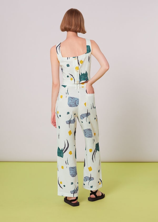 Multicolour Aida Abstract Print Pants 