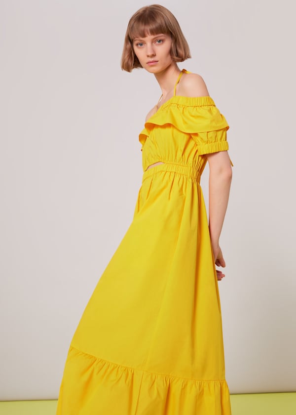 Yellow Serena Poplin Bardot Dress