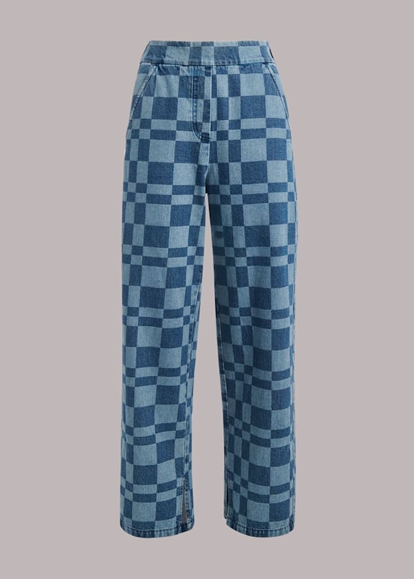 Blue Billie Checkerboard Jeans